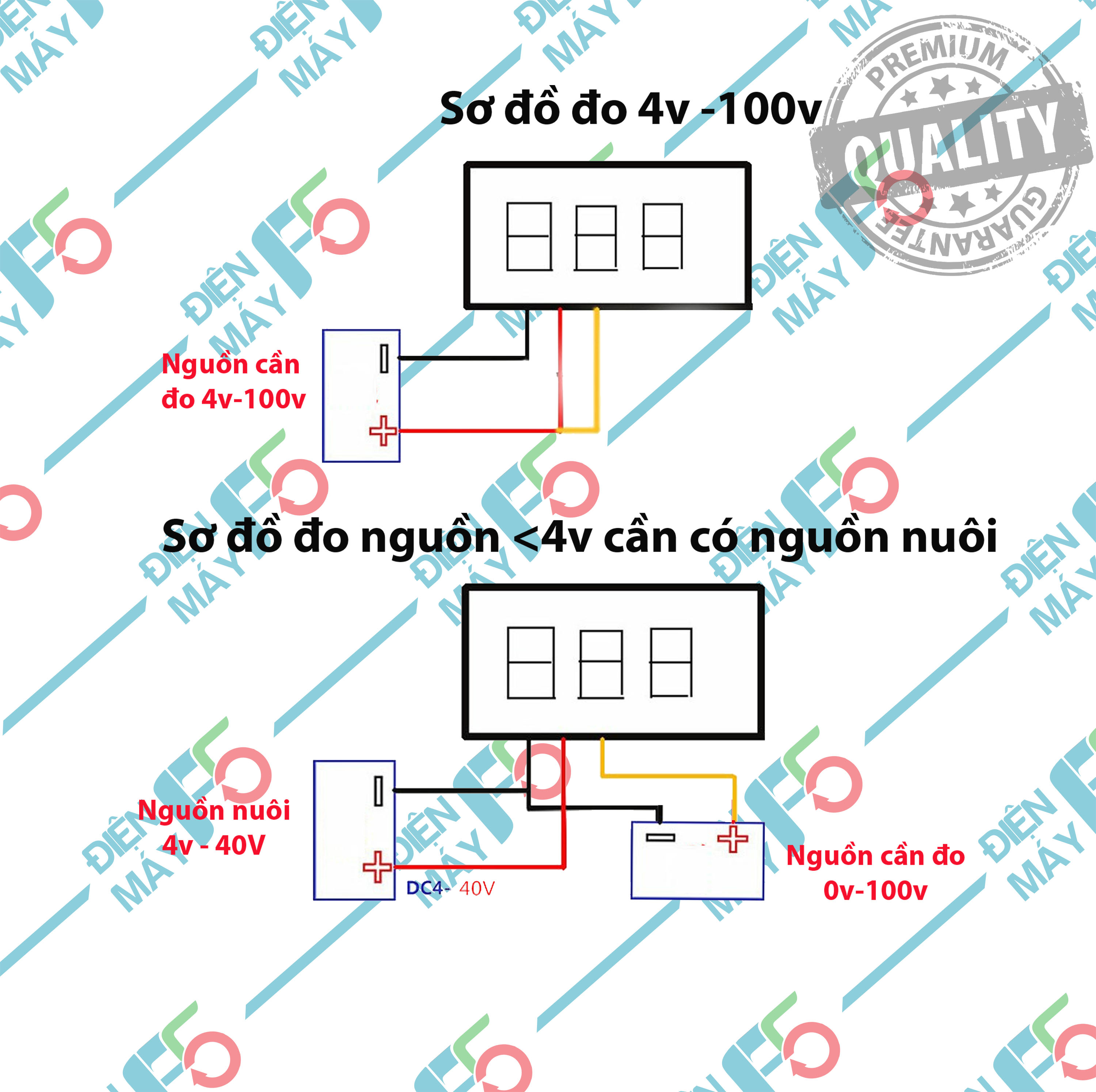 DMF5 Đồng hồ LED đo nguồn DC 0 - 100v LED báo Vol