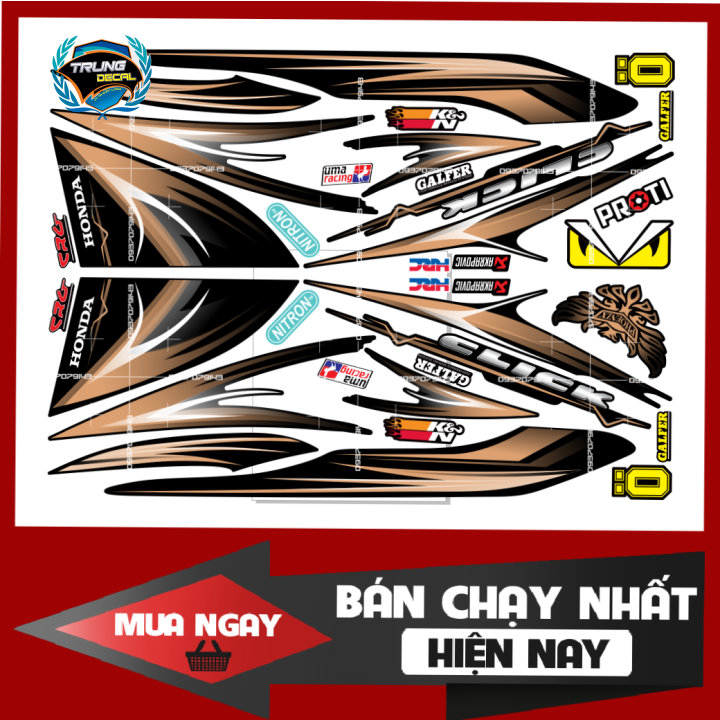 Tem rời xe click 110 đen vàng đồng