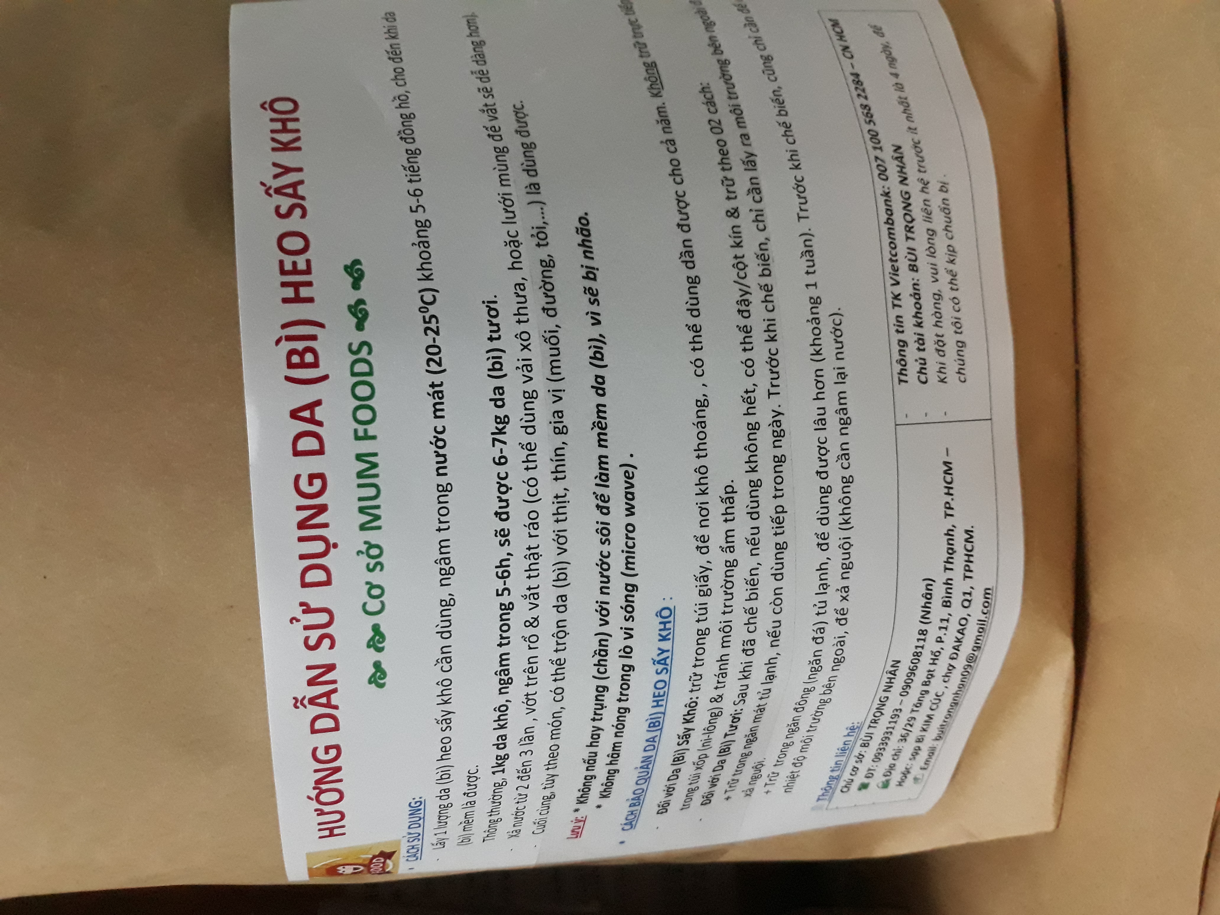 [HCM]Bì heo sấy khô 1kg