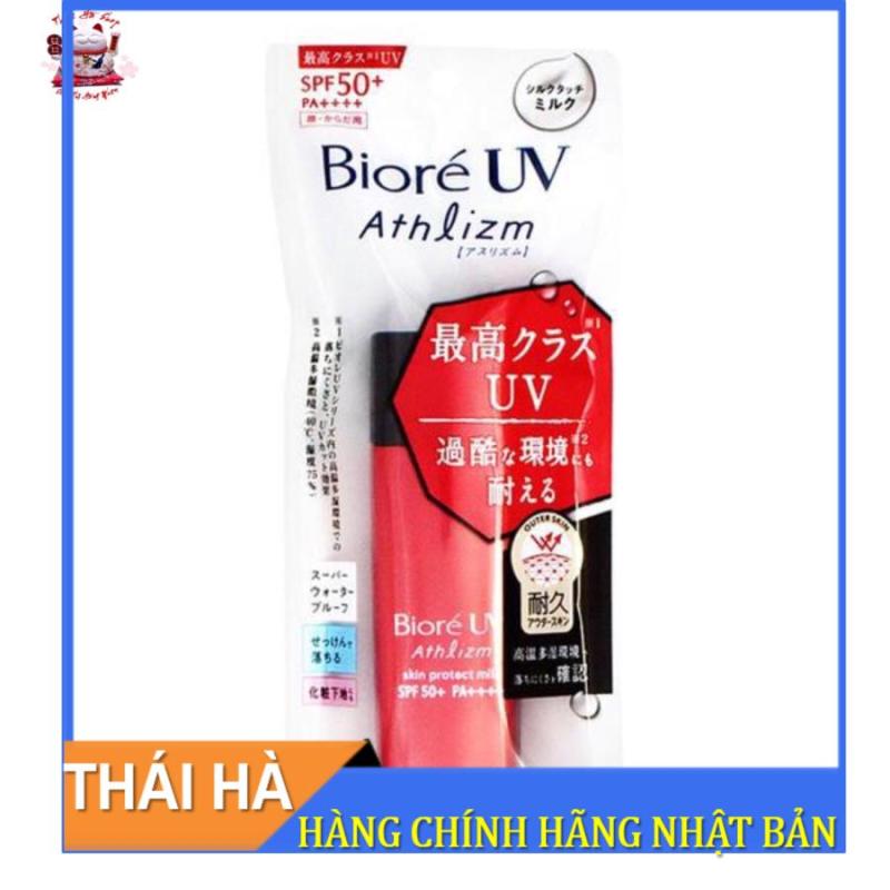 Kem Chống Nắng Biore UV Athlizm Skin Protect  Milk 65ml SPF 50+ PA++++ Nhật Bản nhập khẩu