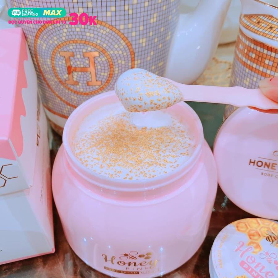 Kem Dưỡng Trắng Da Sợi Mật Dát Vàng 250g- Body Honey Pink