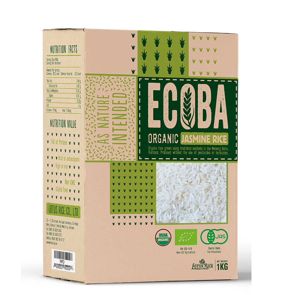 Gạo Hữu Cơ Ecoba Ngọc Mễ 1kg