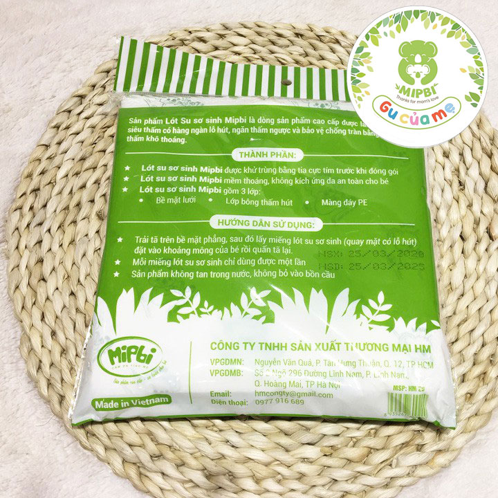 Miếng Lót Phân Su Sơ Sinh Mipi (30 tờ/Gói, Kích Thước 22x22cm)