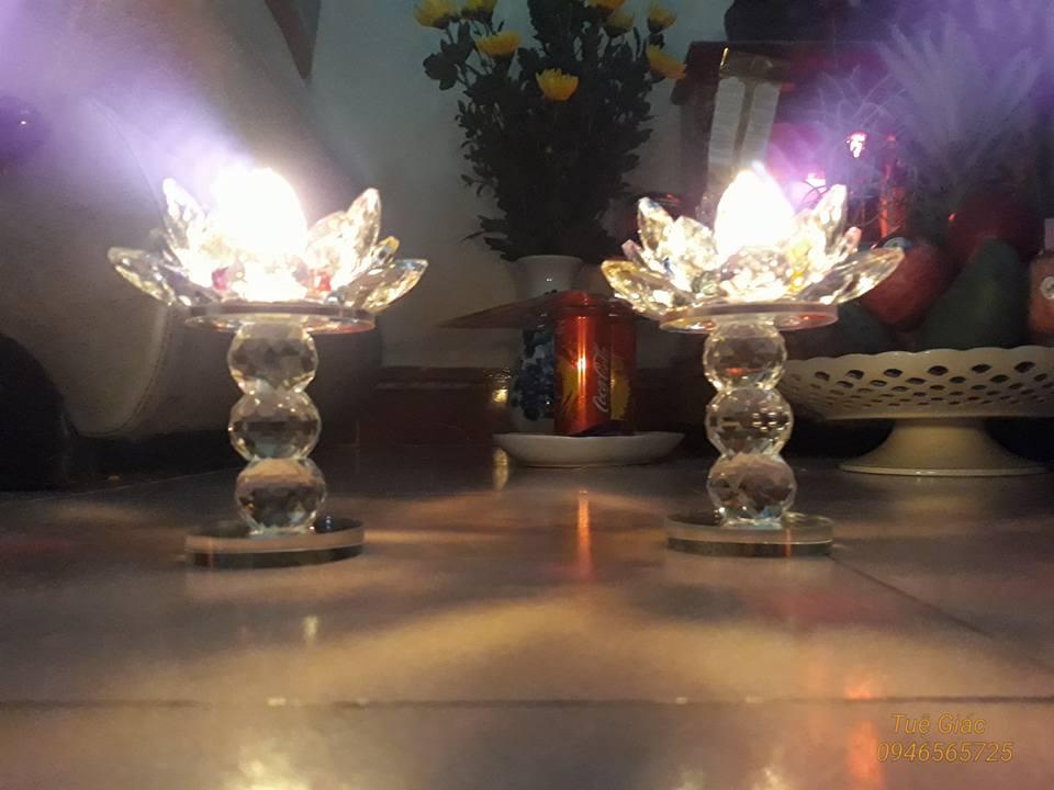 Chân nến pha lê 3 đốt