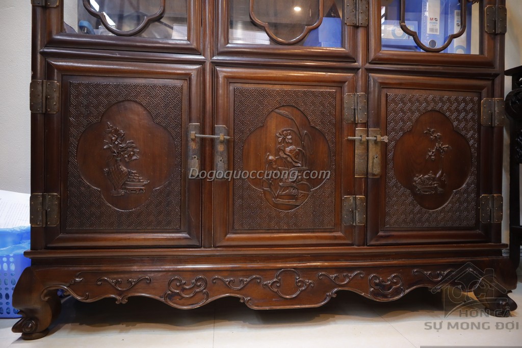 Tủ sách gỗ gụ phòng khách