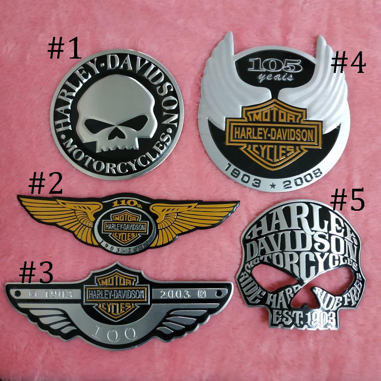 Logo Nhôm Dán Xe Harley Davidson tròn 7.5cm