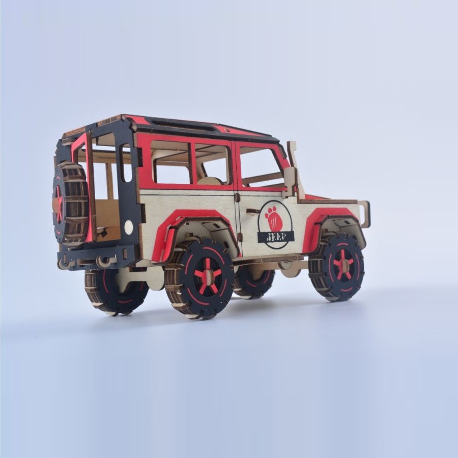 [HCM]Đồ chơi lắp ráp gỗ 3D mô hình xe SUV Thunder - cắt laser