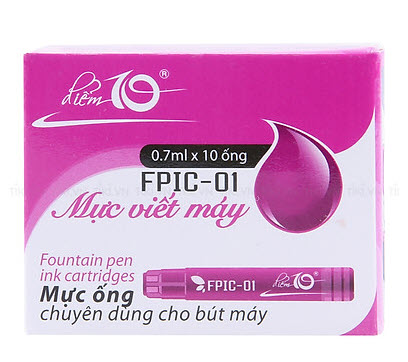Hộp 10 ống mực điểm 10 fpic-01 màu tím