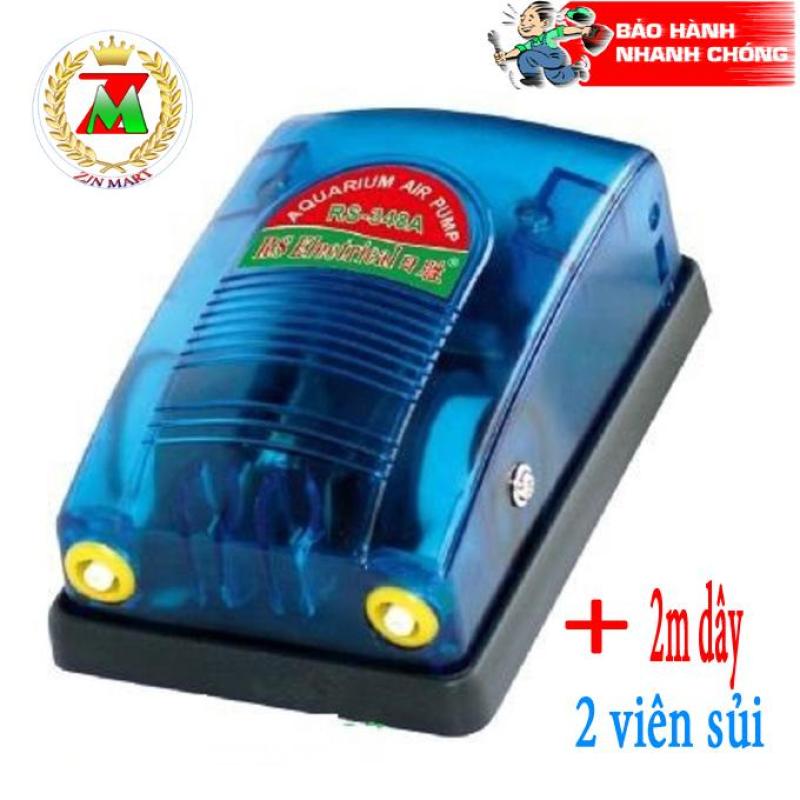 Máy sục oxi 2 vòi RS (full hộp) lắp bể cá cảnh mini-Aquarium pump, máy bơm khí hồ cá cảnh tại nhà zjnmart