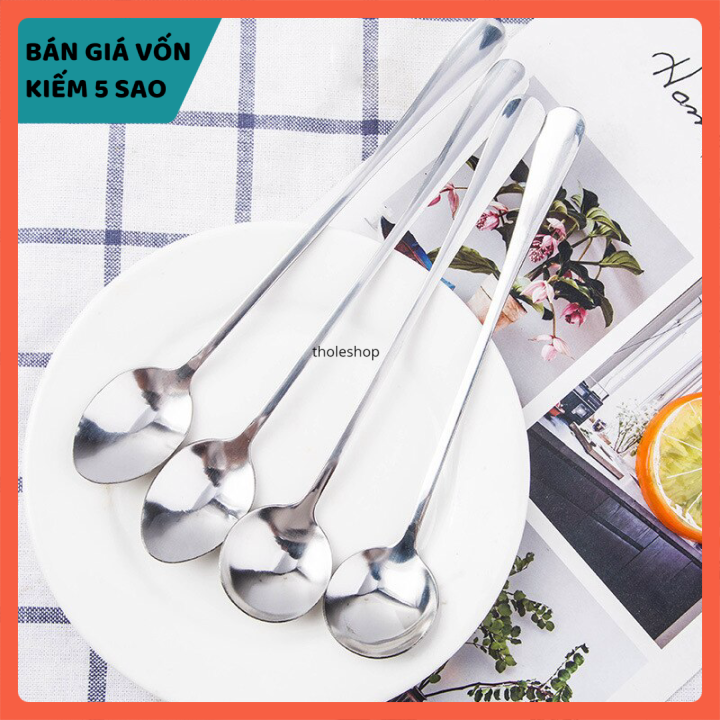 Muỗng cafe được làm từ inox không gỉ - Thìa cà phê inox - Muỗng cà phê giá rẻ - Muỗng mini cafe inox bầu tròn