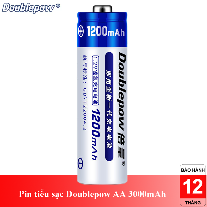 Pin tiểu sạc Doublepow AA 3000mAh dung lượng thật