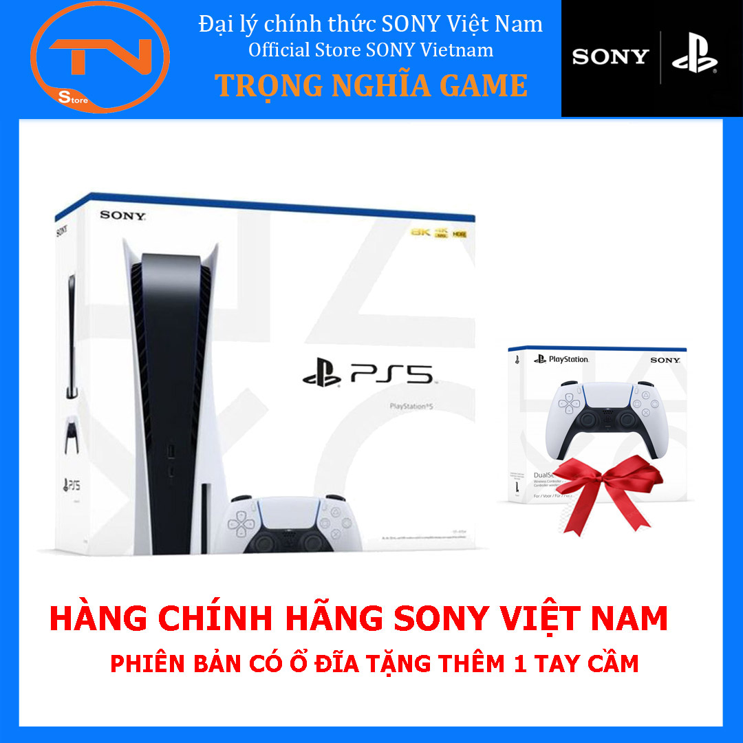 Máy PS5 Sony PlayStation 5 Standard Edition + 2 tay cầm PS5 - Hàng chính hãng