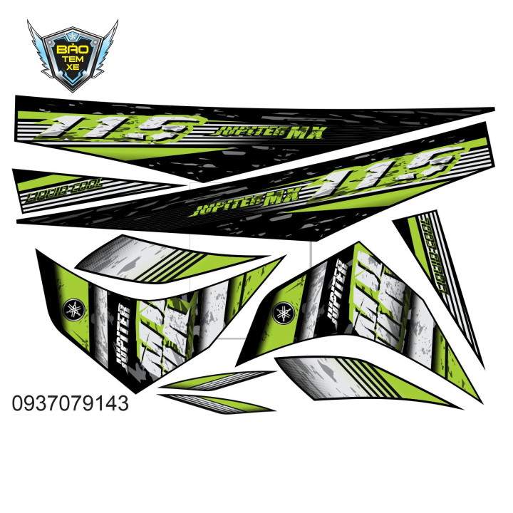 [ FREE SHIP ] Tem rời xe jupiter MX xanh đen