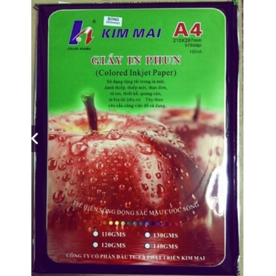 Giấy in ảnh  A4 Kim Mai định lượng 135,giấy in full