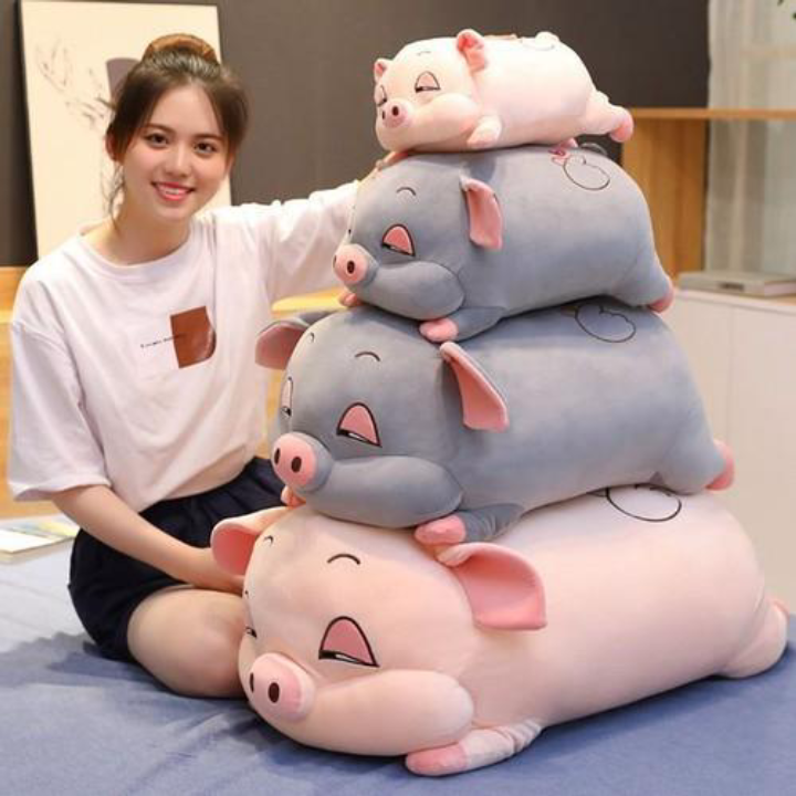 Bộ chăn gối 2in1 hình heo con siêu đáng yêu - gối kèm mền vải nhung siêu mịn.