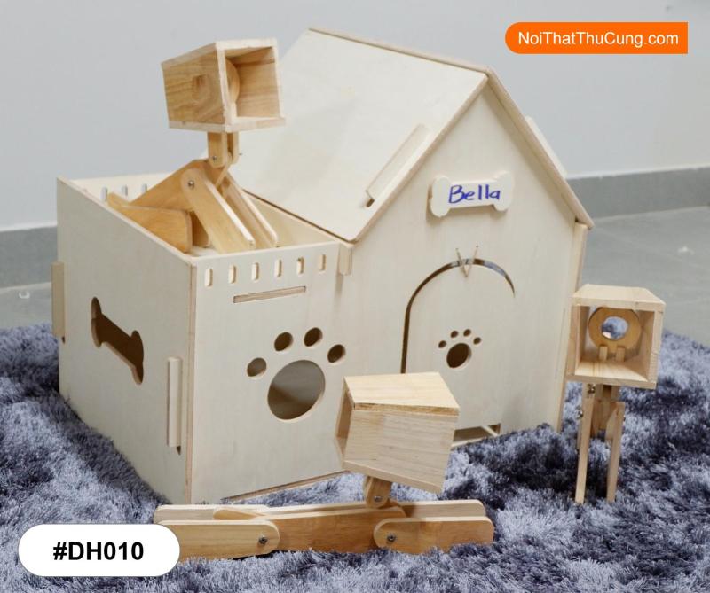 Nhà Gỗ Xinh Xắn Dành Cho Chó Mèo DH010