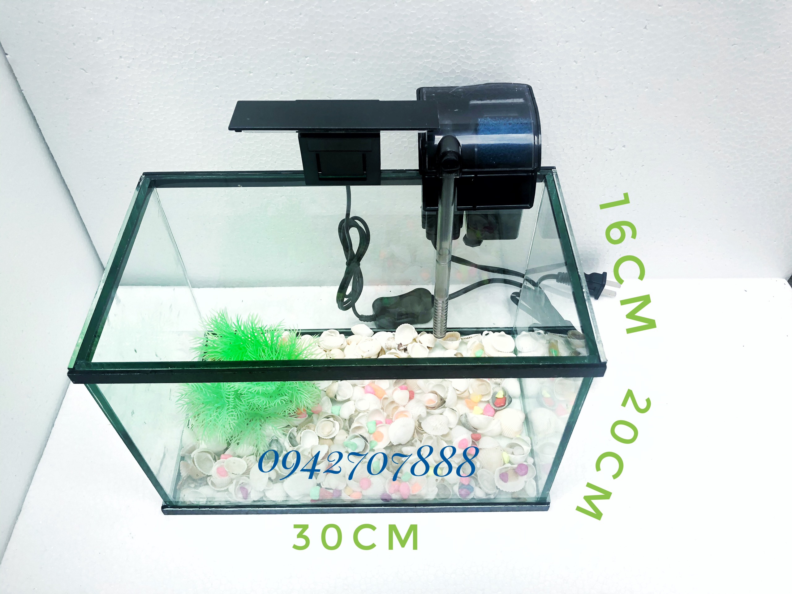 bcx Trọn bộ bể cá cảnh 30x16x20cm DRC (về chỉ thả cá)
