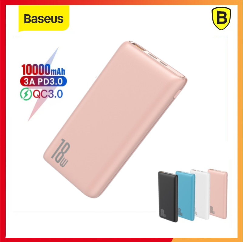 Giá Pin dự phòng sạc nhanh Baseus Bipow 10000mAh tích hợp PD/QC công suất 18W 3 cổng sạc QC3.0+PD3.0