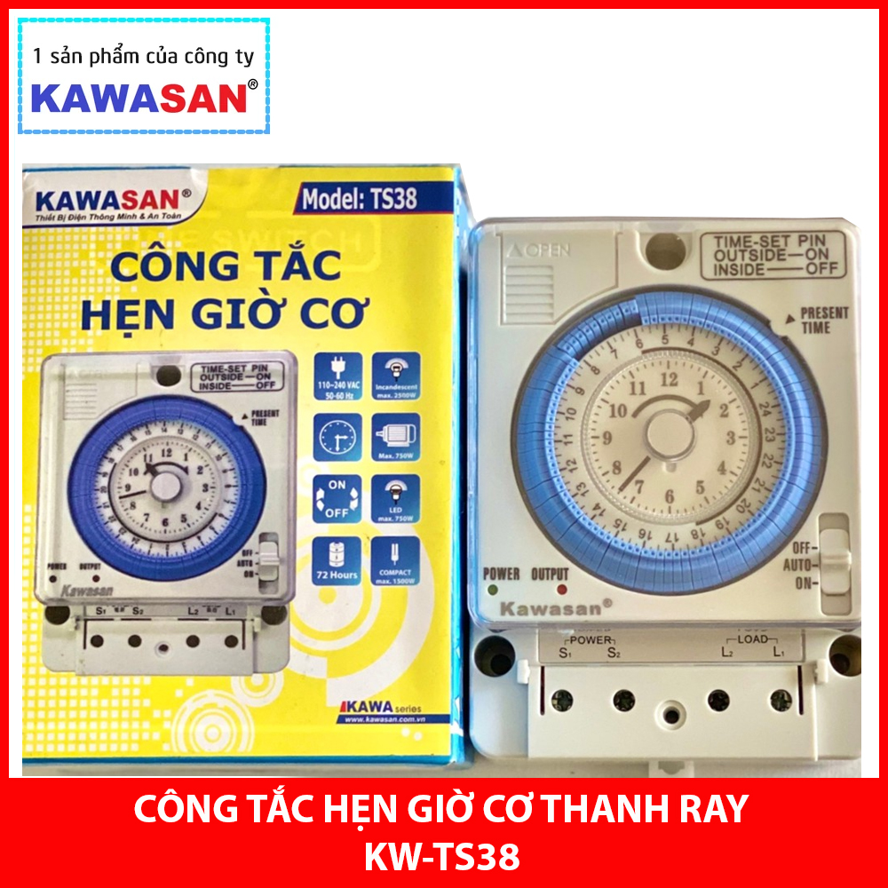 Công Tắc Hẹn Giờ Cơ Thanh Ray KW-TS38