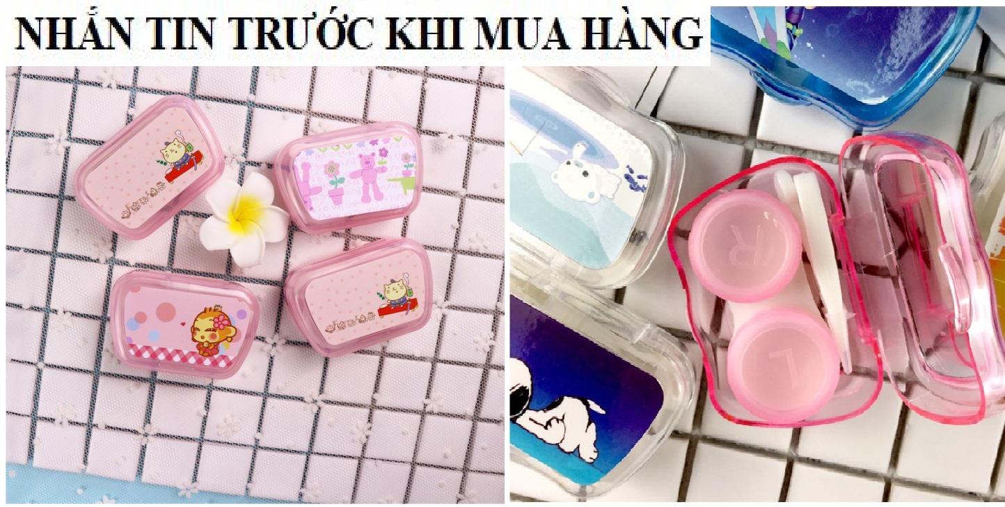 Khay gương dựng lens dựng kính áp tròng có đầy đủ kẹp gắp và dụng cụ đeo lens
