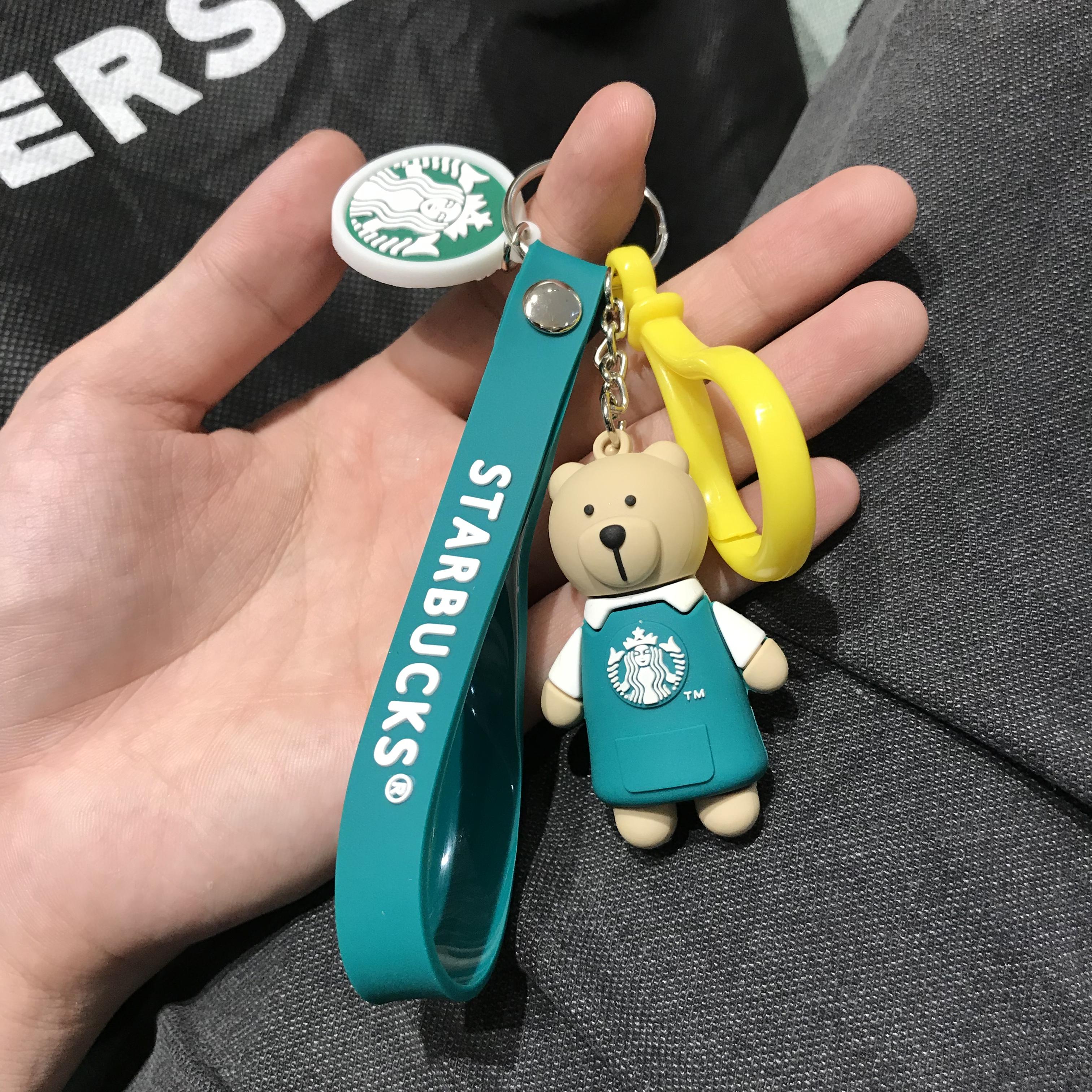 Móc khóa Gấu Starbucks áo xanh