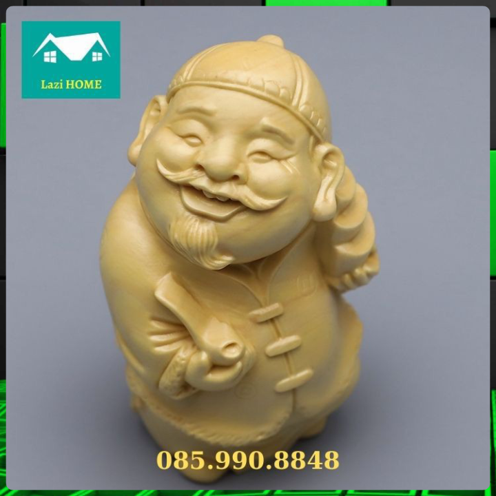 Tượng phật phong thủy gỗ Hoàng Dương cao cấp, Tượng trang trí -M11 tam không