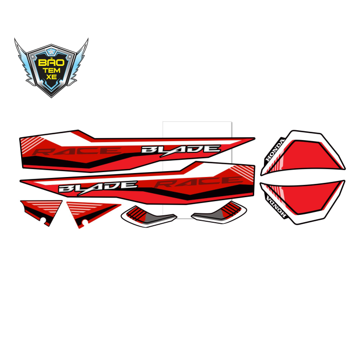 [ FREE SHIP ] TEM RỜI XE HONDA WAVE BLADE 110 ZIN ĐỎ ĐEN