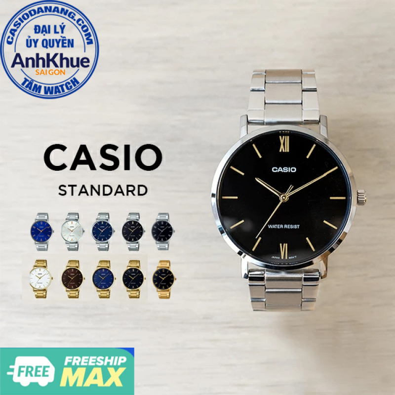 Đồng hồ nam dây kim loại Casio Standard chính hãng Anh Khuê MTP-VT01 Series (40mm)