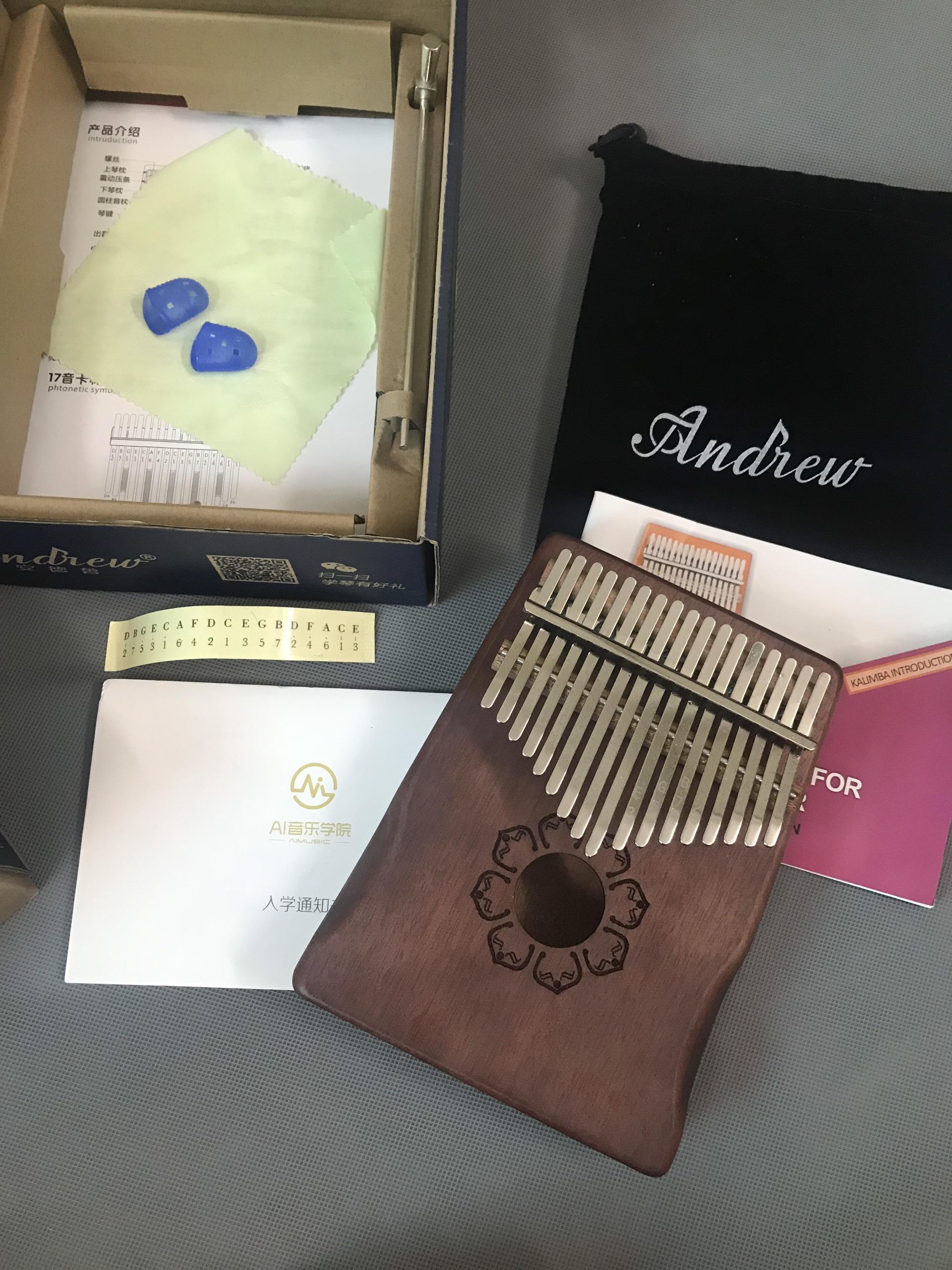(Ảnh Thật) Đàn Gõ Kalimba Andrew Hoa Mai 17inch Cao Cấp