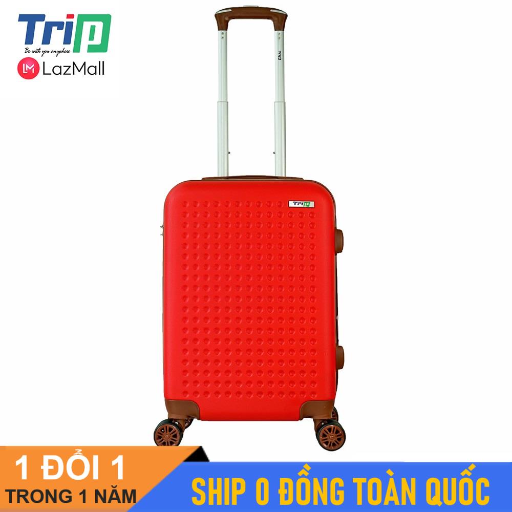 [MIỄN PHÍ SHIP] Vali TRIP P803A size 20inch (Màu đỏ) - Vali du lịch size xách tay lên máy bay, 2 dây kéo nới rộng khoang hành lý