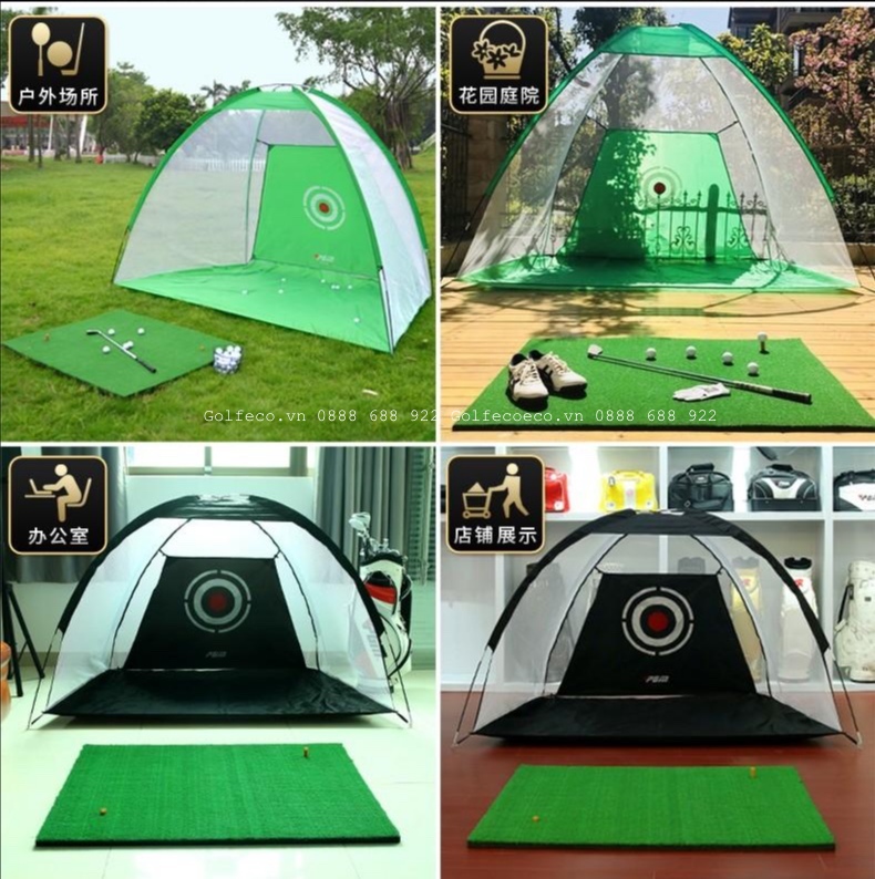 Lưới lều tập golf màu ngang 2m cao 1.4m