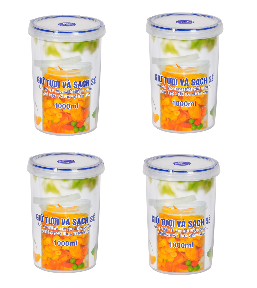 Combo 4 hộp thực phẩm tròn song long 2408