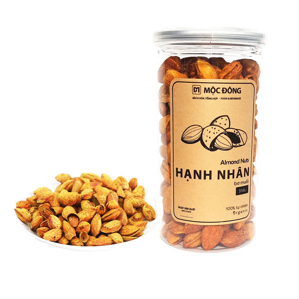 Hạnh Nhân bơ muối vỏ mỏng hộp 350gr