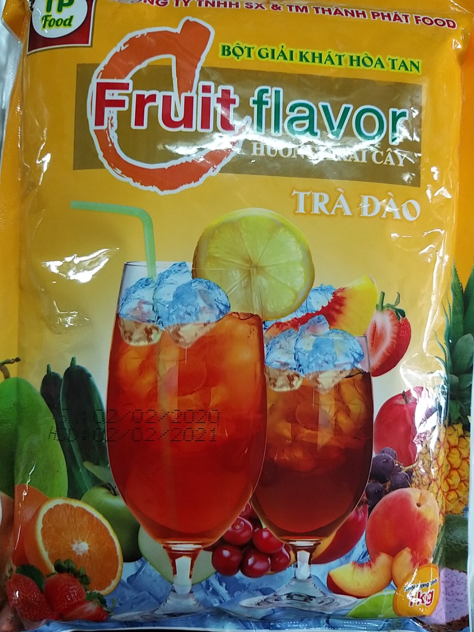 gói 1kg bột pha trà đào hòa tan