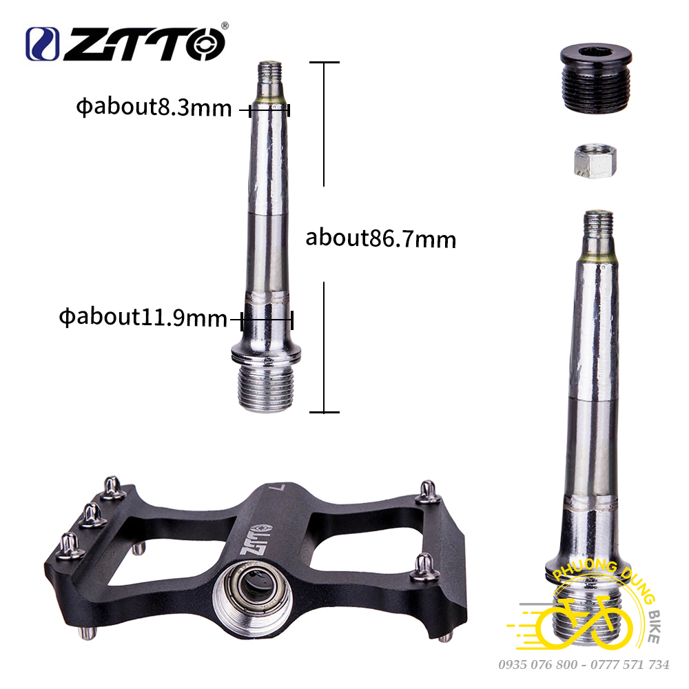 Pedan Bàn Đạp Bạc Đạn Xe Đạp ZiTTO JT06 – Bàn Đạp Bạc Đạn, Nhôm Nhẹ, Chống Trượt, Bền Bỉ