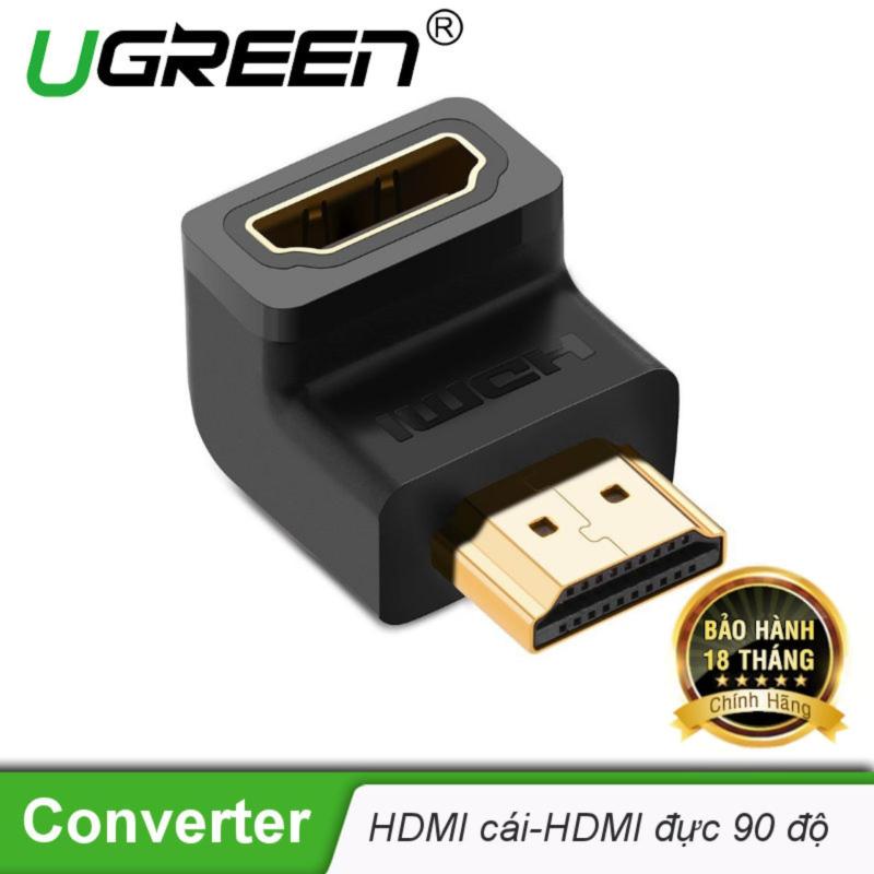 [HCM]Đầu nối cổng HDMI đực sang HDMI cái vuông góc 90 độ - UGREEN 20109 - (màu đen)