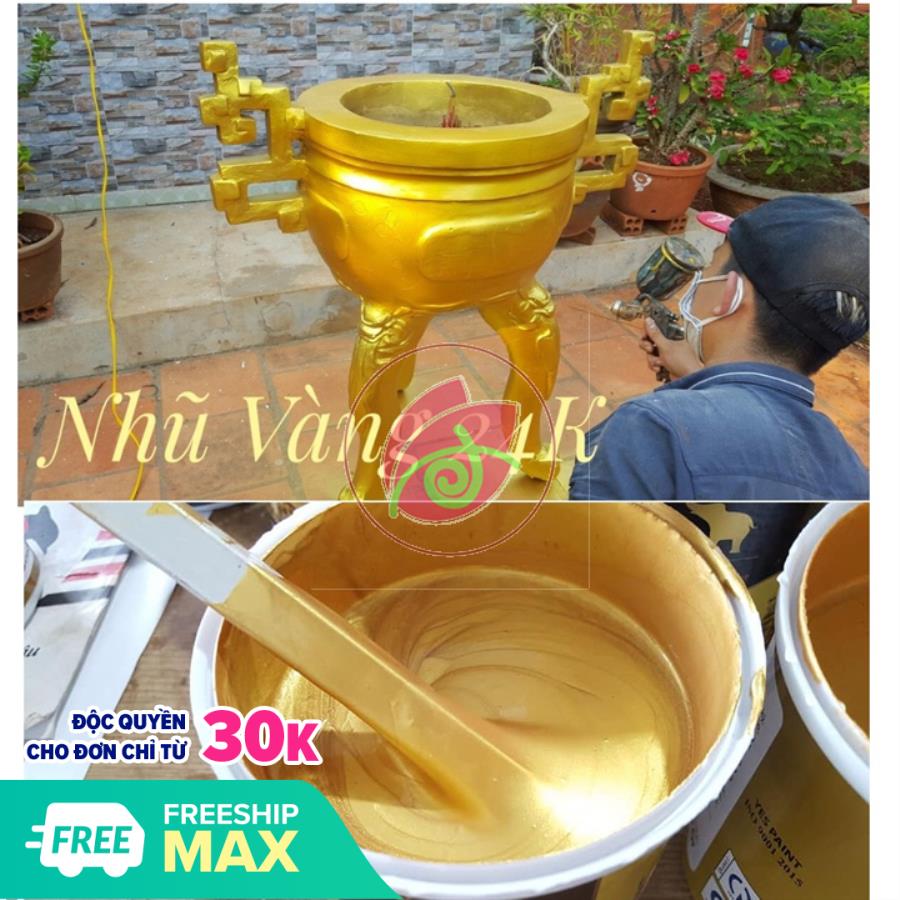 Sơn chậu nhũ vàng 24K 400g 850gr và 4kg5 Yes Paint hệ nước