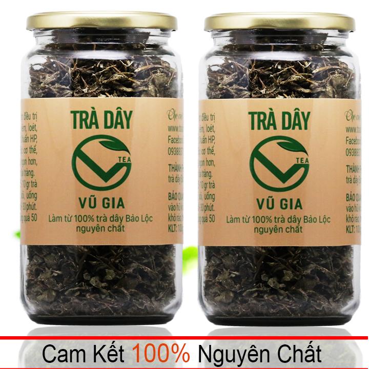 Combo 2 Trà Dây Nguyên Chất Bảo Lộc Vũ Gia (100gr/hũ) - Hỗ trợ điều trị bệnh dạ dày như viêm loét trào ngược diệt Vi Khuẩn HP - Có giấy kiểm nghiệm y tế [ Đã được kiểm nghiệm y tế ]