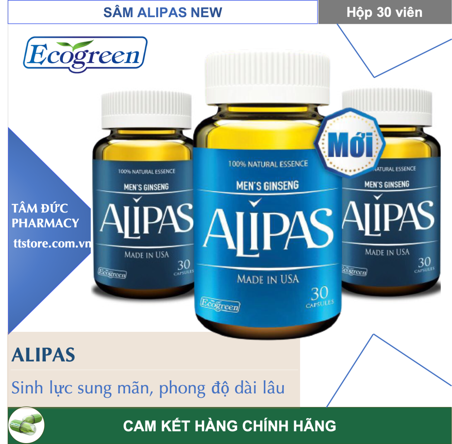 [HCM] SÂM ALIPAS PLATINUM HỘP 30 VIÊN