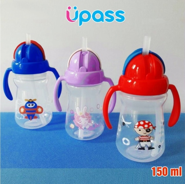 Bình tập uống nước cho bé Upass 150ml nắp bật có hai tay cầm với ống hút mềm up0080n, cam kết hàng đúng mô tả, chất lượng đảm bảo an toàn đến sức khỏe người sử dụng