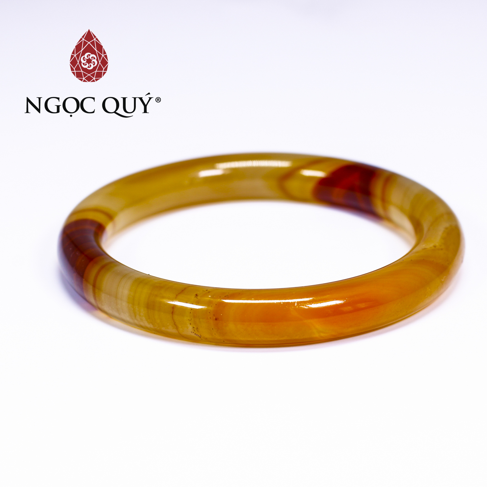 Vòng tay đá mã não vàng cam ni58 - Ngọc Quý Gemstones