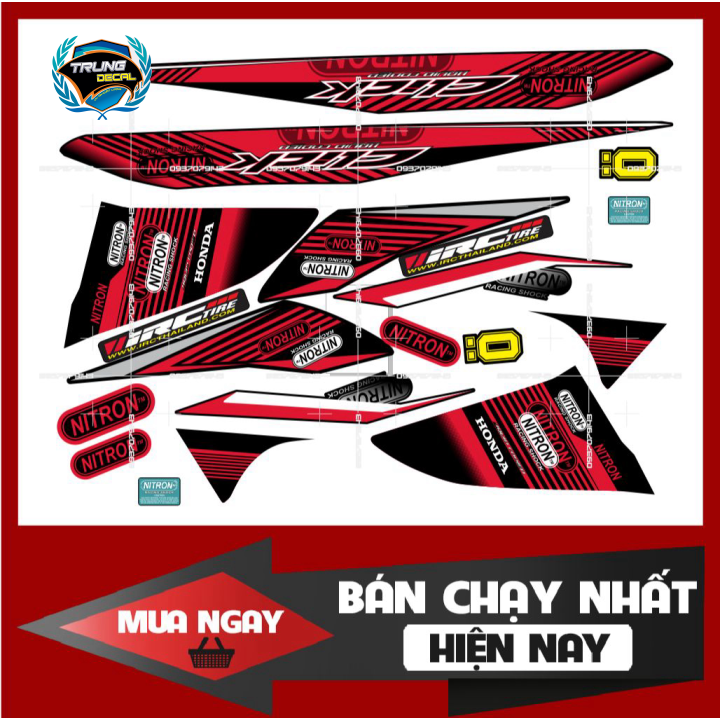 Tem rời xe click 110 Nitro đỏ đen