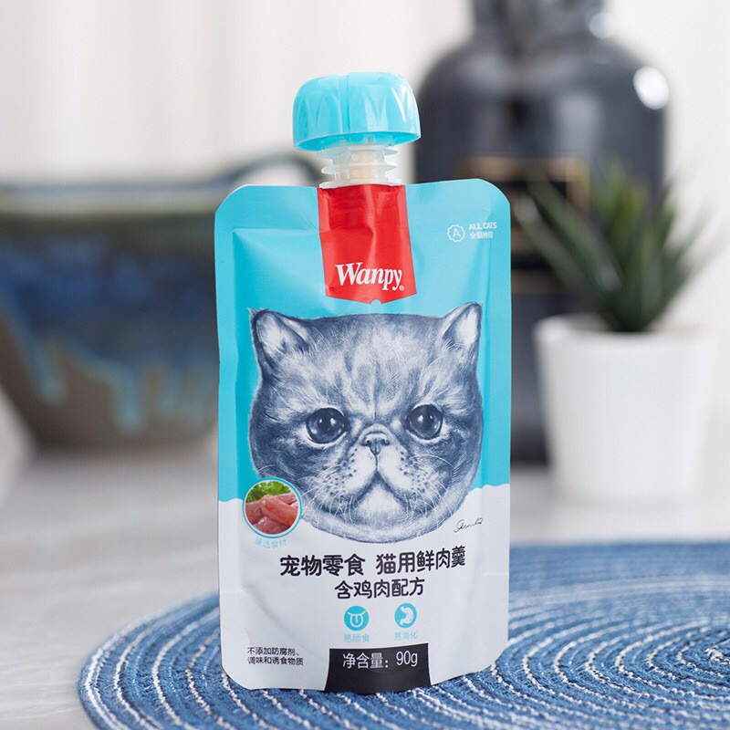 Súp Thưởng Wanpy - Tuýp 90GR Có Nắp Vặn Cho Mèo