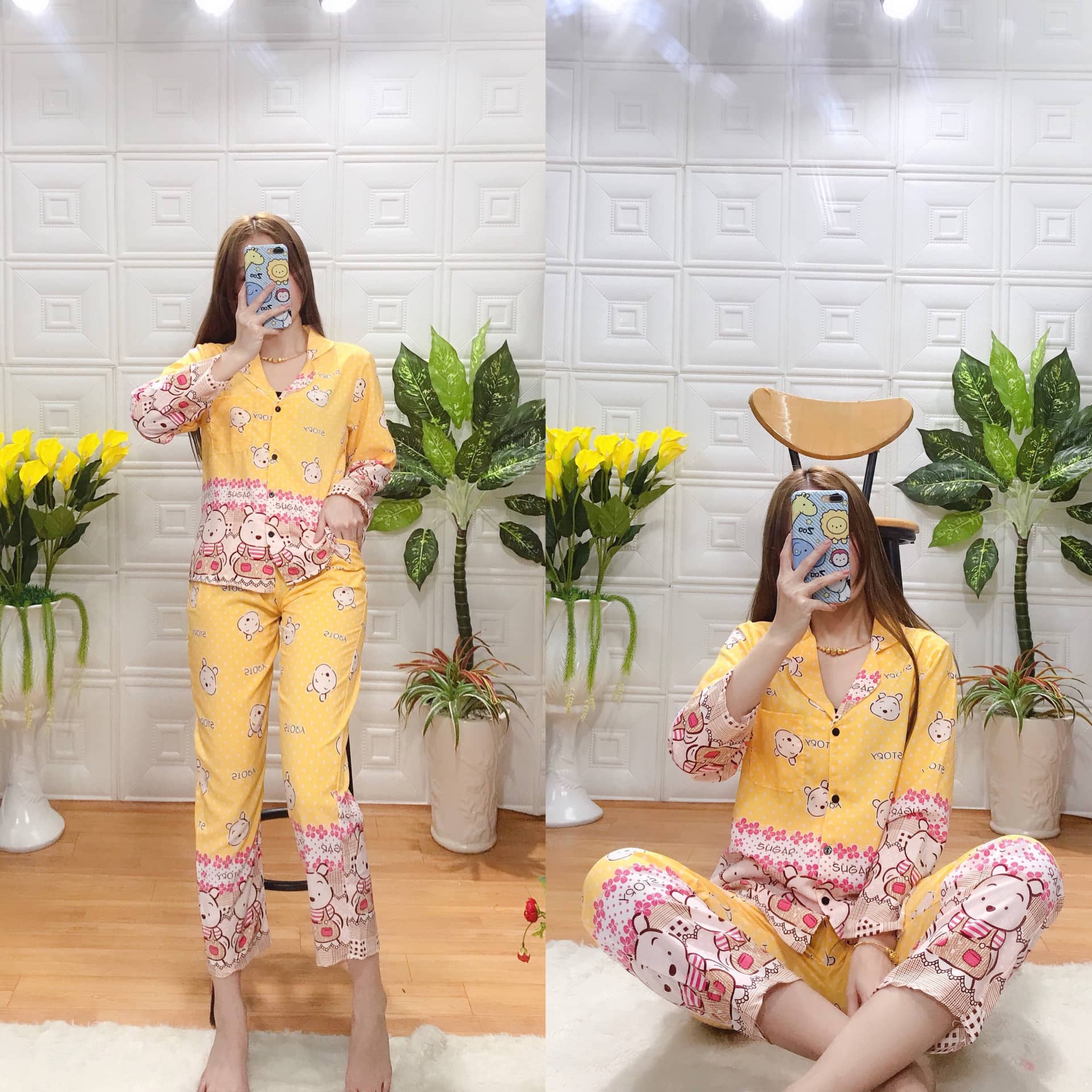 [HCM]Đồ ngủ nữ - Đồ bộ lụa satin cao cấp