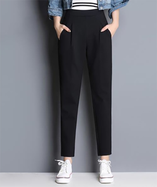 Quần baggy nữ đen (phía sau lưng thun)