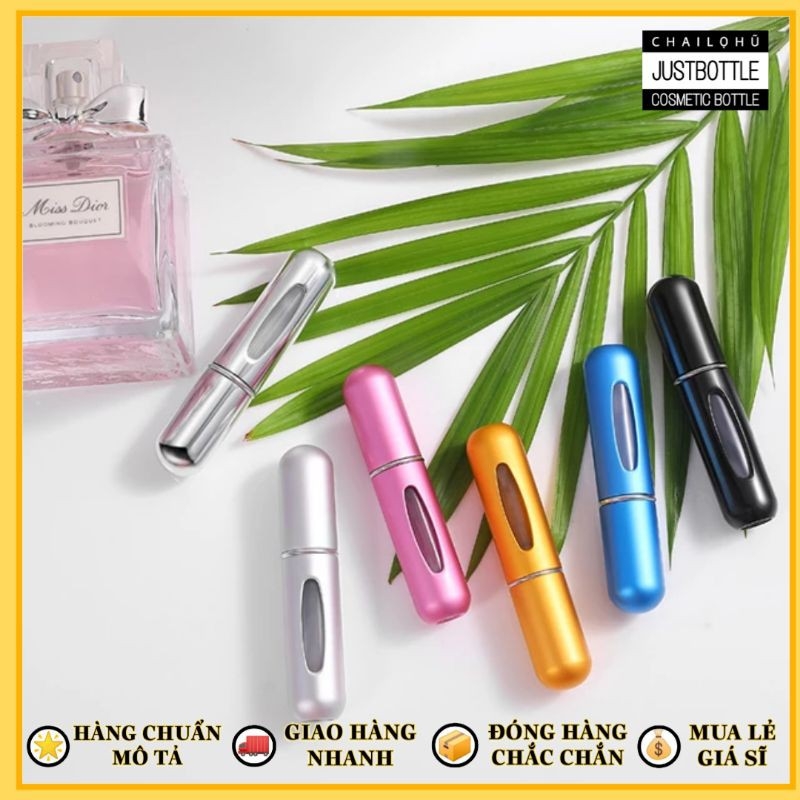 Vỏ chai lọ chiết nước hoa tự động mini bỏ túi 2 lớp dạng xịt cao cấp 5ml