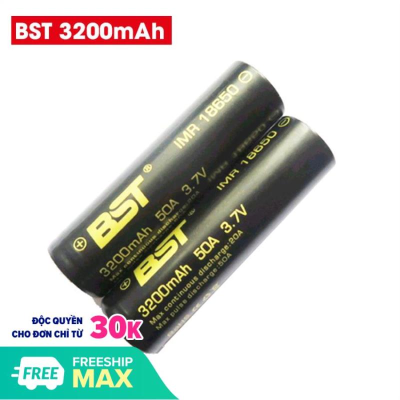 Bộ 2 Pin sạc Lithium BST 18650 3.7V 3200mah dòng xả 50A