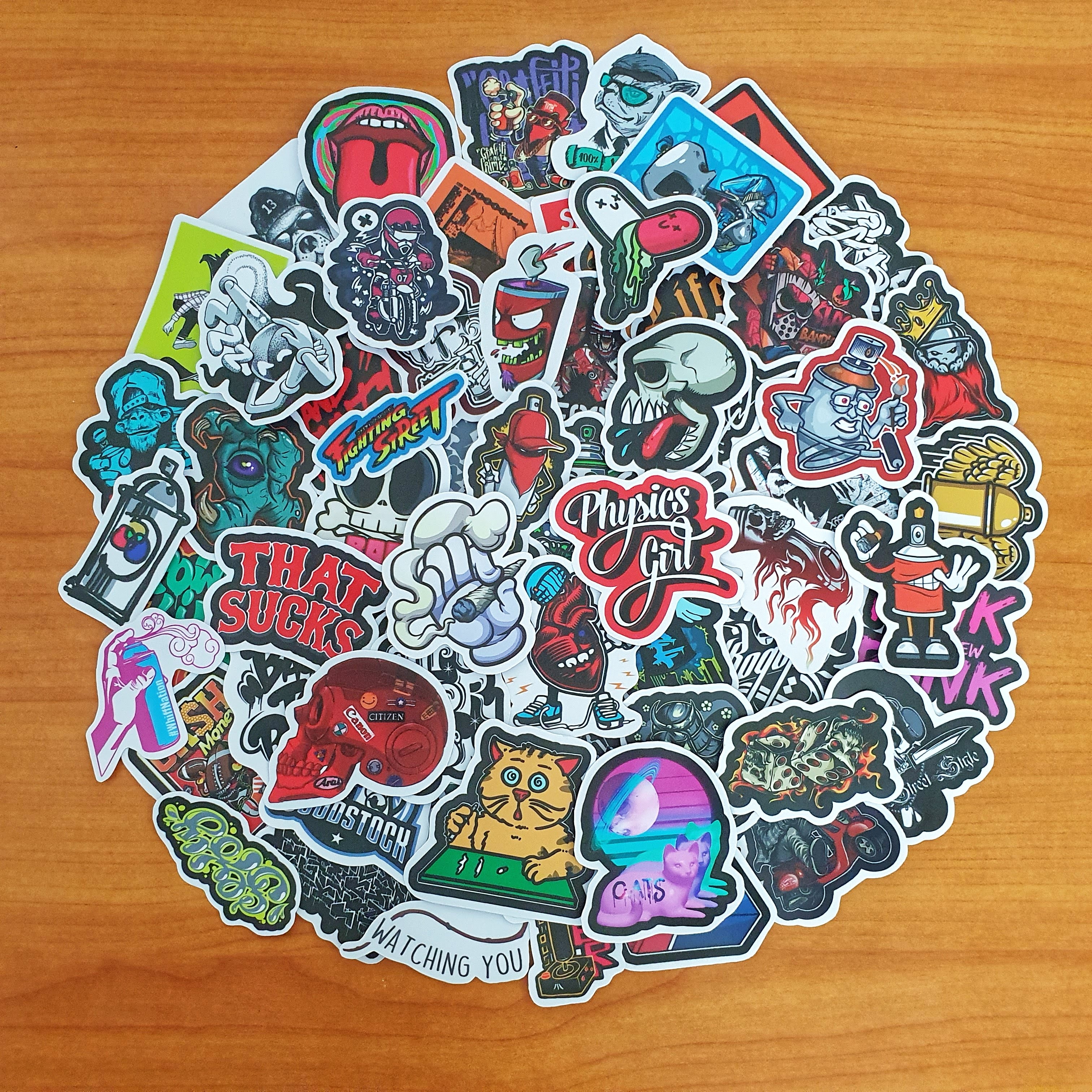 [HCM]Bộ 10 - 25 - 50 hình dán STREET STYLE SIÊU NGẦU sticker chống nước cao cấp không bay màu