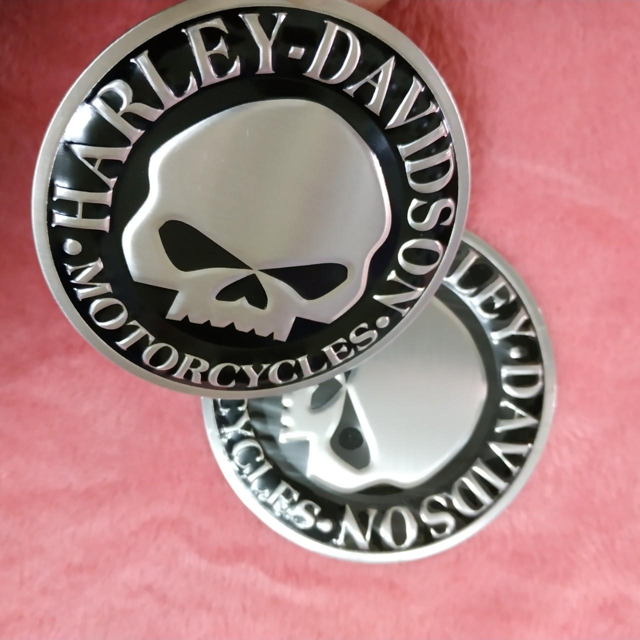 Logo Nhôm Dán Xe Harley Davidson tròn 7.5cm