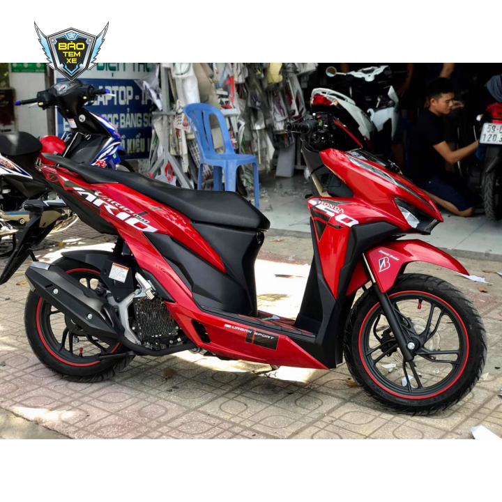 Tem rời xe vario 150 dán xe đỏ indo